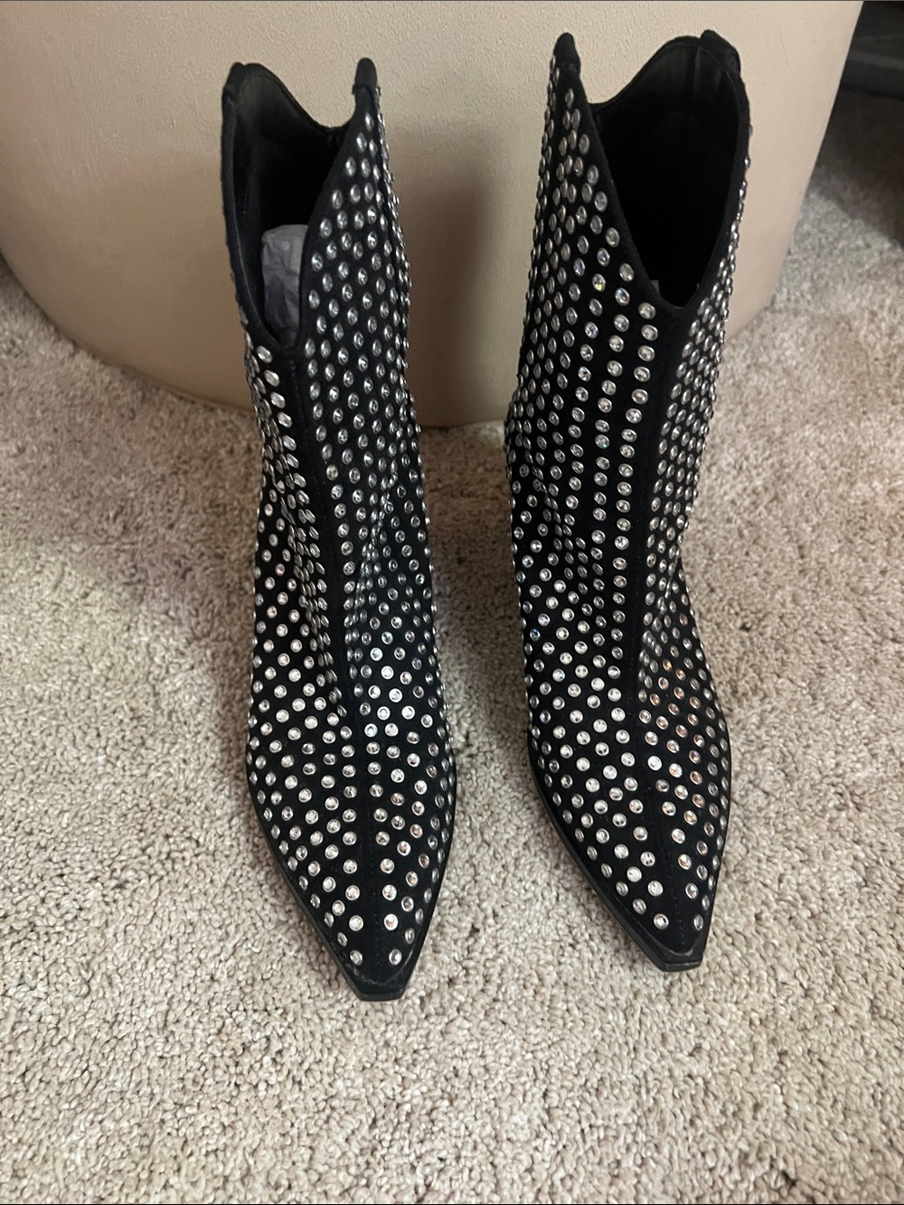 Dolce Vita Black Studded Pointed Ankle Booties